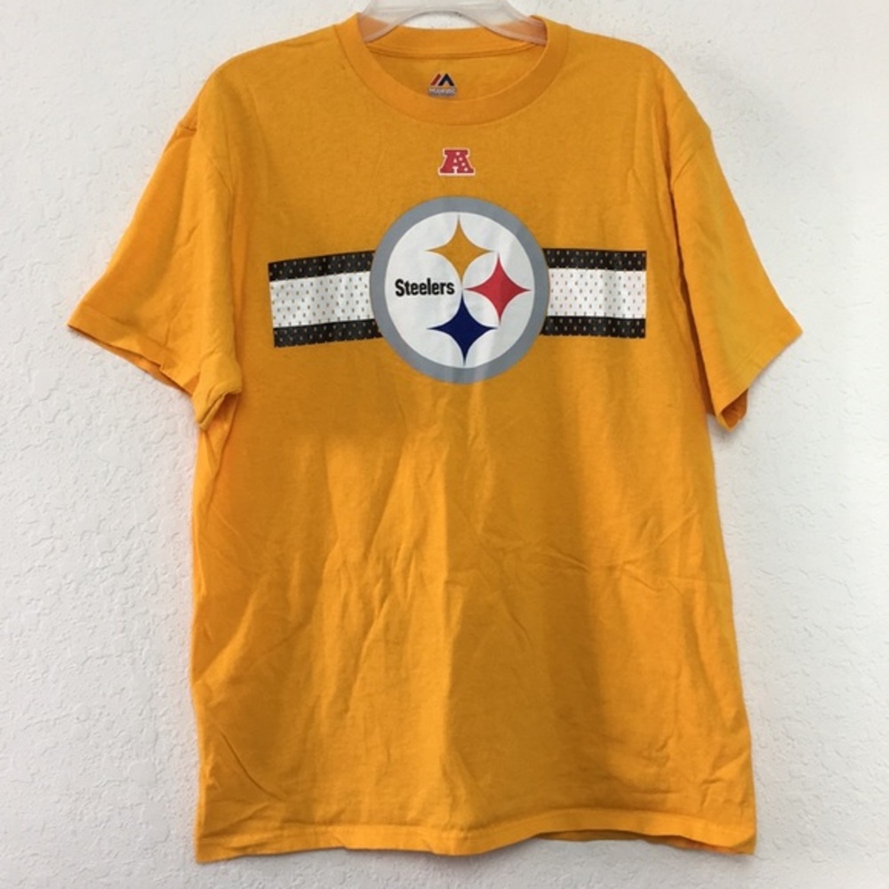 ✅Men Majestic NFL Pittsburgh Steelers Shirt size L